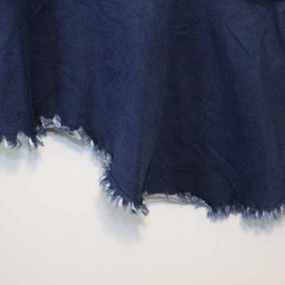 Lane Bryant Denim V-neck Asymmetric Sleeveless Top Blue Plus Size 26 H13674 - Picture 5 of 7